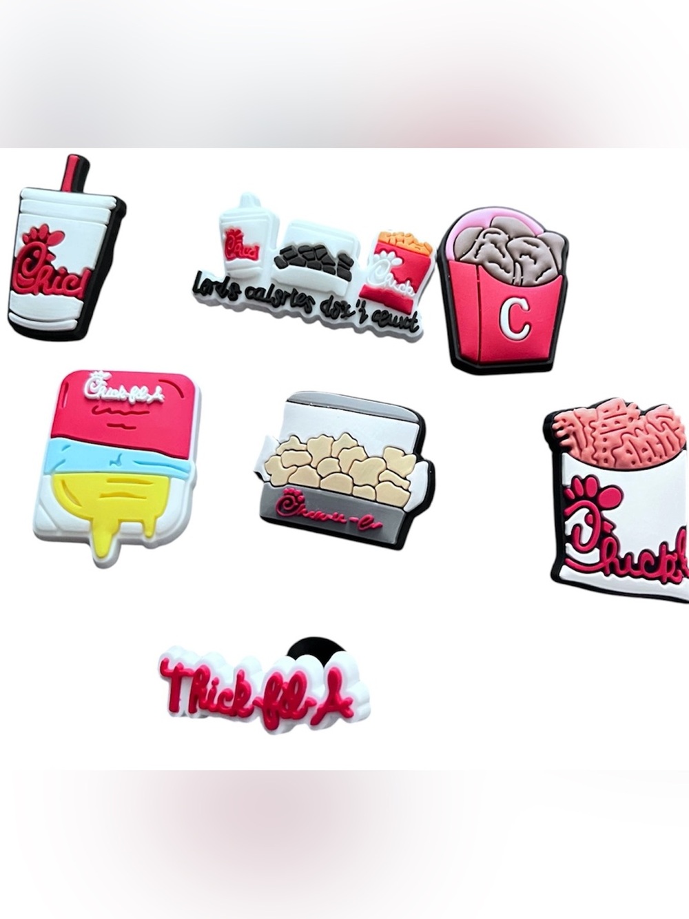 7-Piece Chick-fil-A Inspired Croc Charms Set | Shoe Charms | New